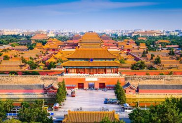 Beijing, China city skyline at the Forbidden City.