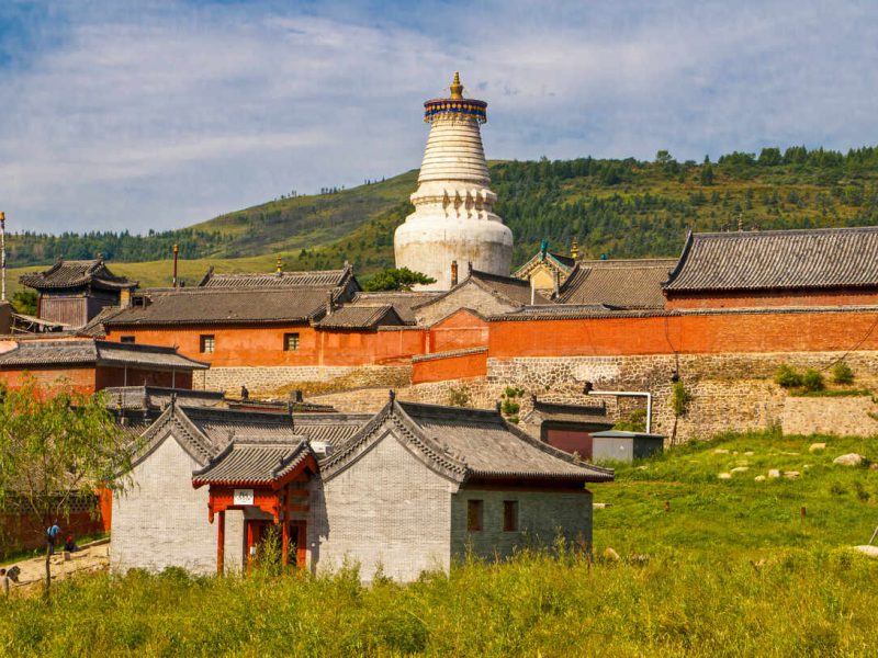 The monastery complex of Wudai Shan (Mount Wutai), UNESCO World Heritage Site, Shanxi, China, Asia